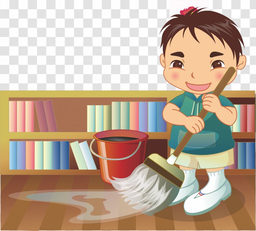 Cartoon Child Illustration - Watercolor - Cleaning Of Children Transparent PNG