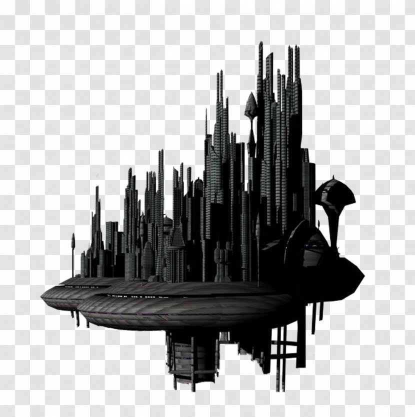 Science Fiction Clip Art - Dystopia - Black Ultra-modern City Transparent PNG