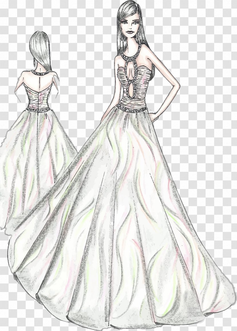 Download HD Wedding Dress Png  Vertical Line Drawing Dress Transparent PNG  Image  NicePNGcom
