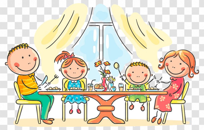 Meal Dinner Eating Clip Art - Happy Family Transparent PNG