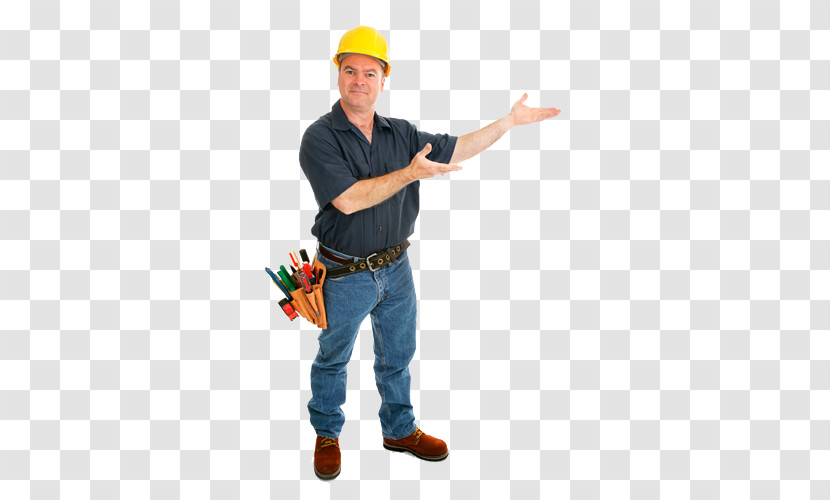 Construction Worker Standing Workwear Gesture Thumb Transparent PNG