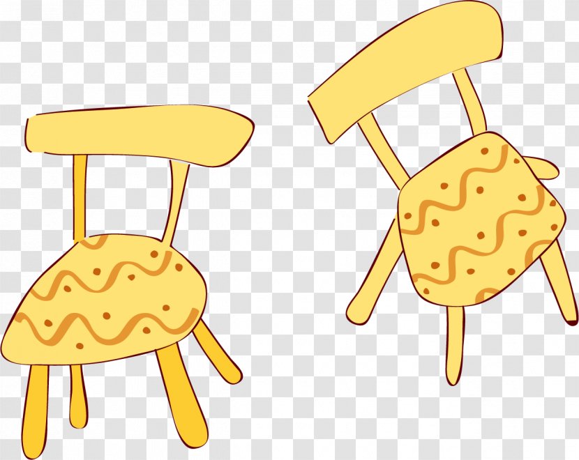 Chair Table Seat Yellow Furniture - Sitting - Doodle Transparent PNG