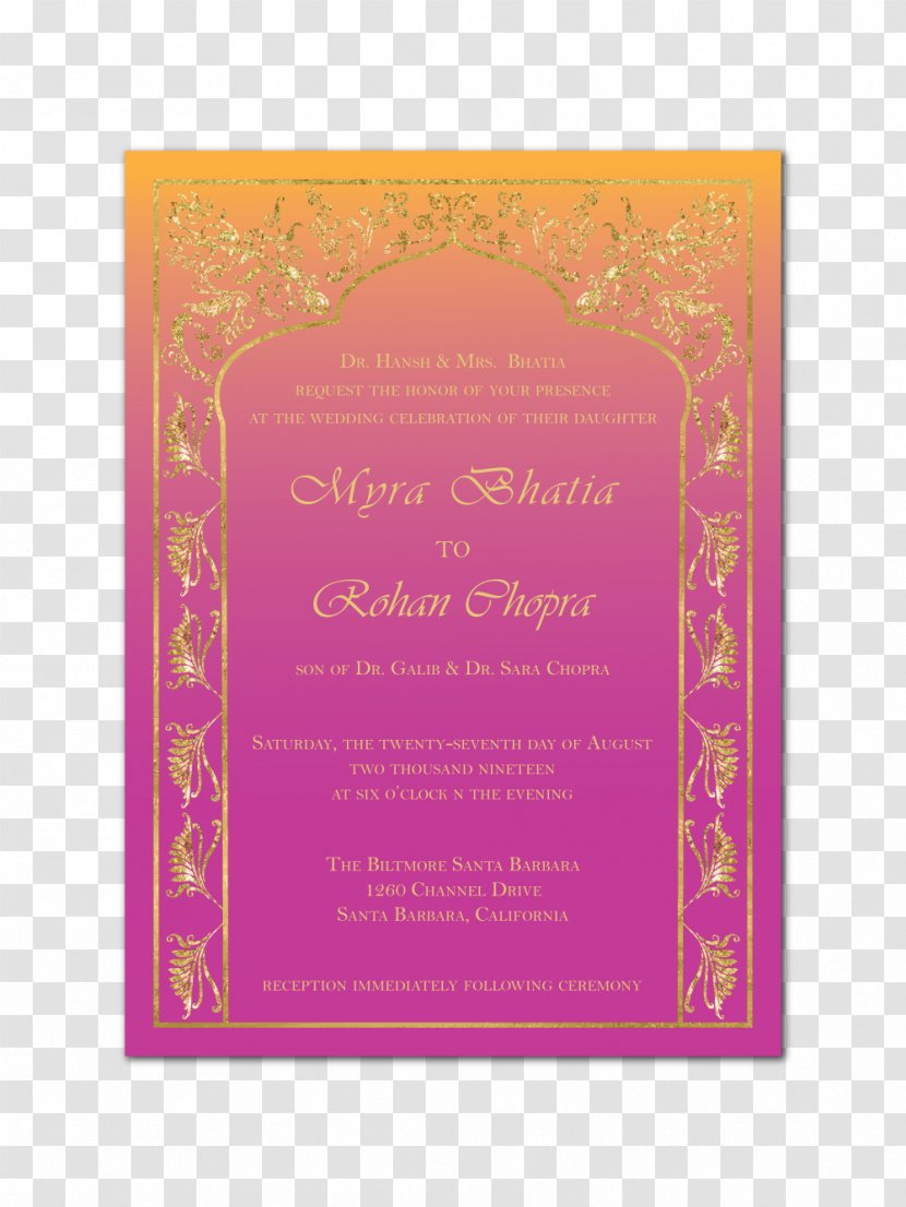 Wedding Invitation Paper Greeting & Note Cards RSVP - Vellum - Arabian Night Transparent PNG