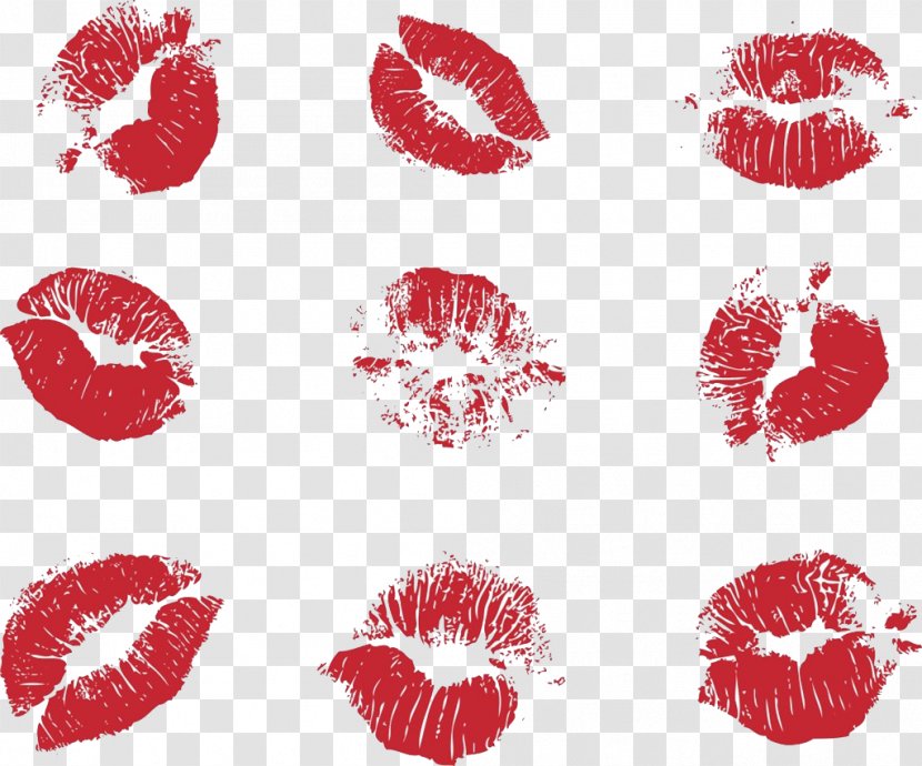 Lip Kiss Euclidean Vector Red - Lipstick Transparent PNG