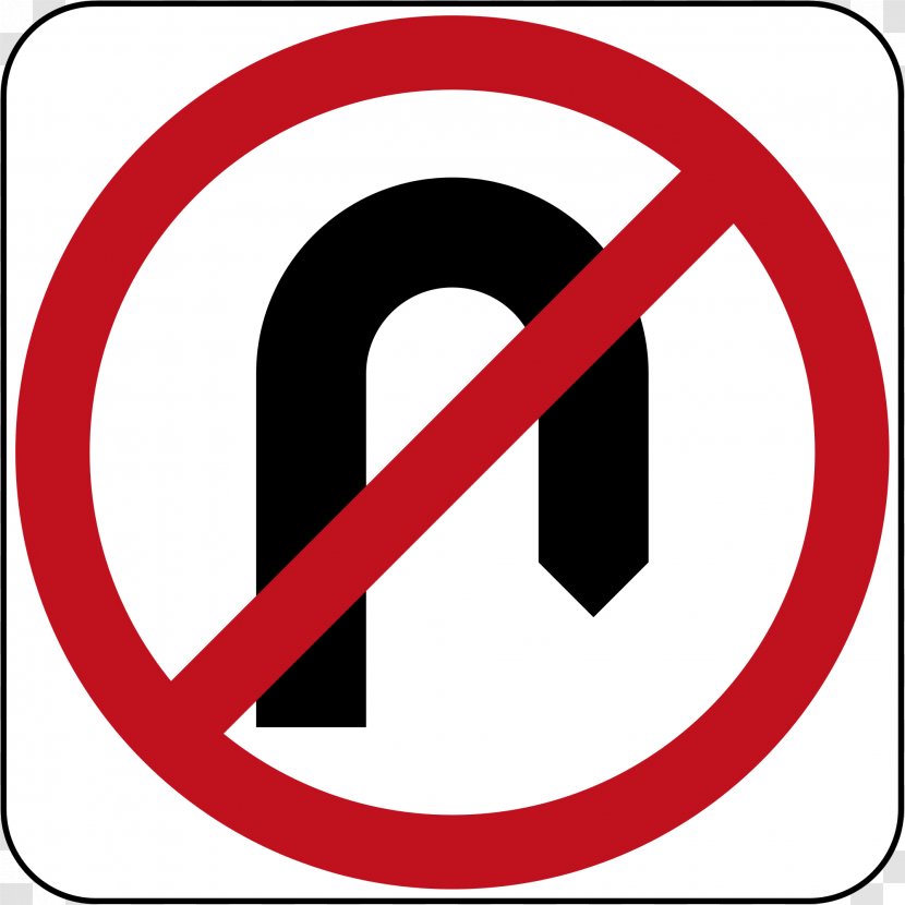 U-turn Traffic Sign Road Driving Regulatory - Trademark Transparent PNG