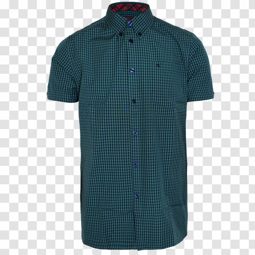 Sleeve Shirt Plaid Collar Button - Active Transparent PNG