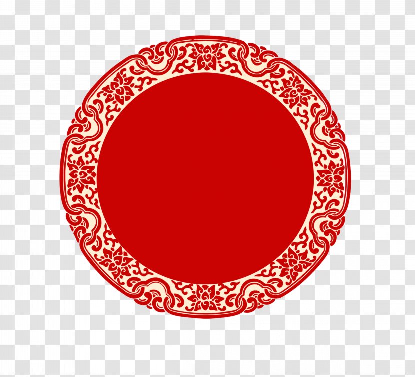 China Art Chinese New Year - Dishware - Red Circle Transparent PNG