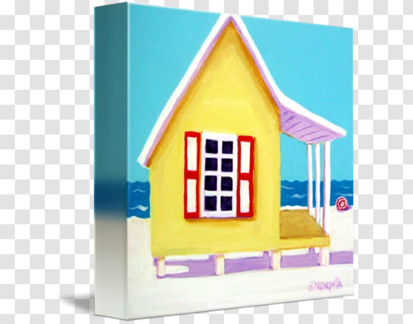 Beach Hut Painting Cottage Canvas Print Transparent PNG