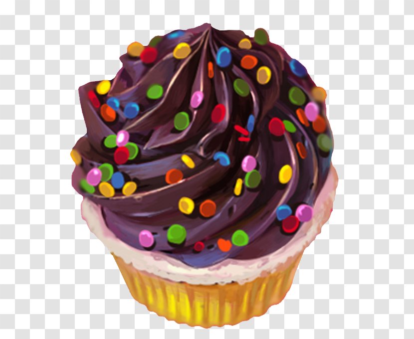Chocolate Ice Cream Cupcake Cake Muffin - Sugar Transparent PNG
