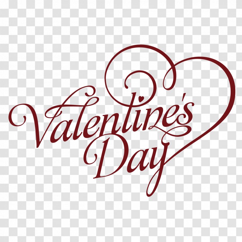 Valentines Day Heart Font - Calligraphy - Red Valentine Design Transparent PNG