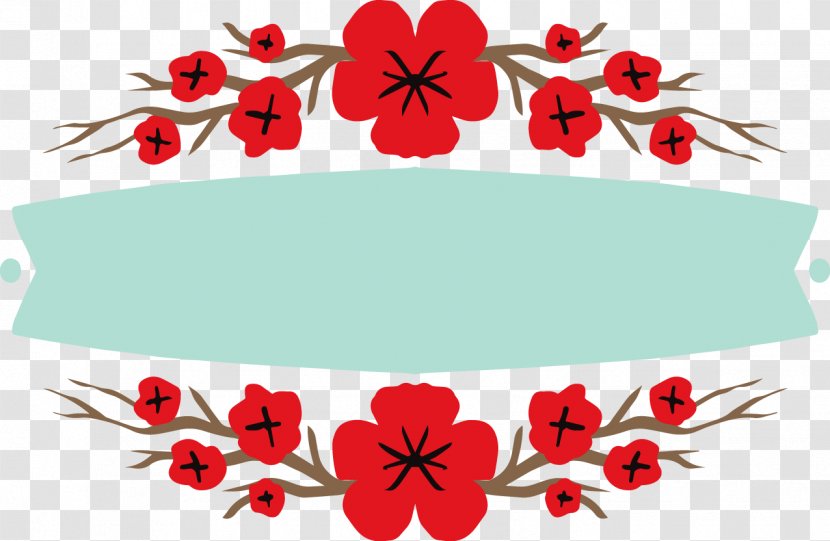 Floral Design Flower - Japanese Label Notice Two Rows Of Flowers Transparent PNG