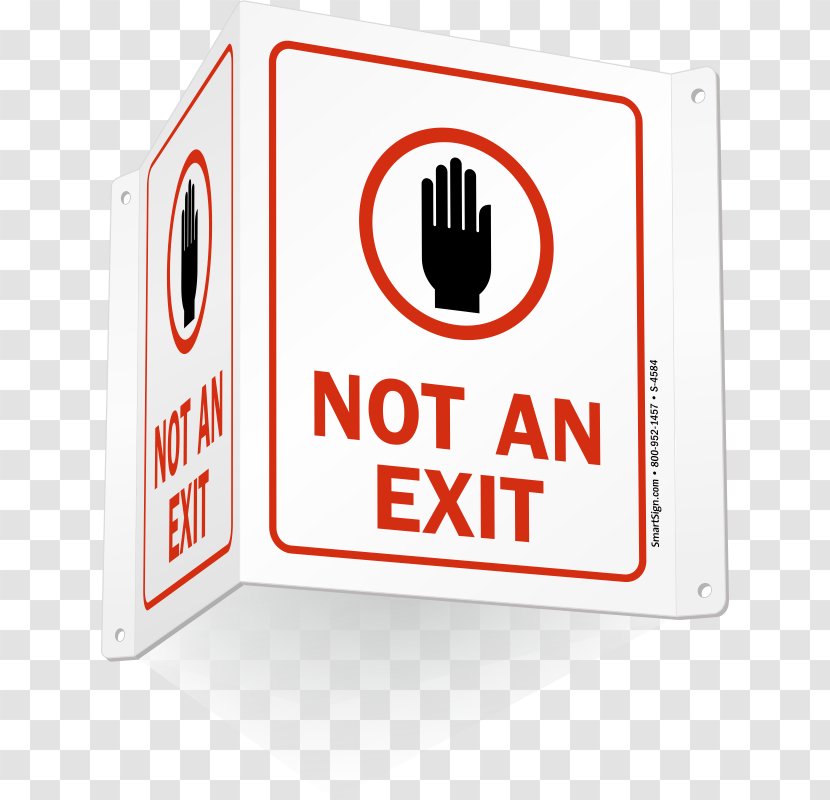 Exit Sign Building Door Hanger Sticker Not A Fire - Text - Adhesive Transparent PNG