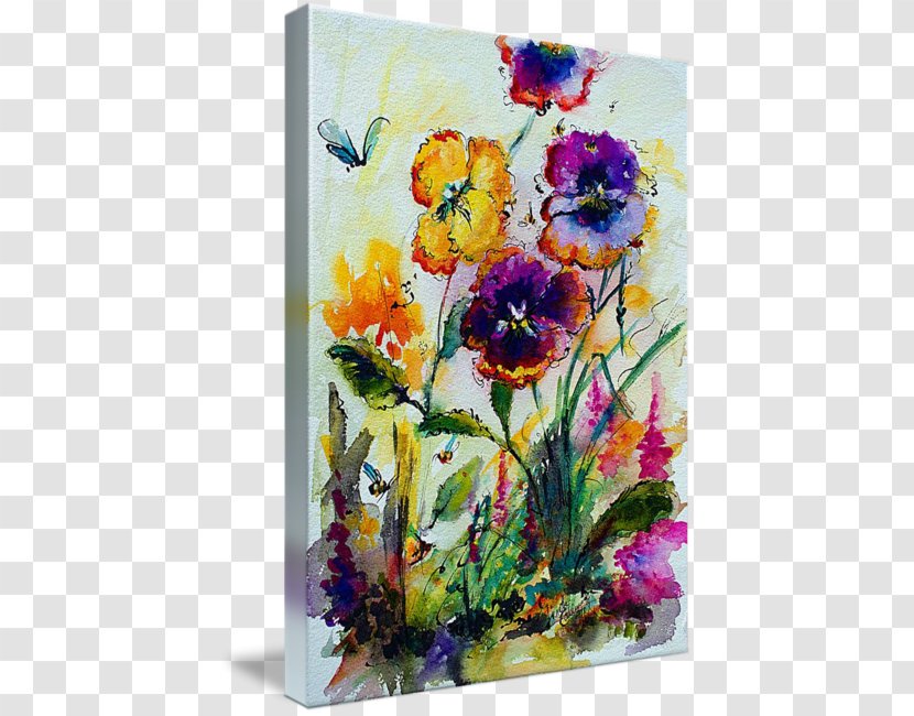 Floral Design Acrylic Paint Cut Flowers Flower Bouquet - Resin - Watercolor Bee Transparent PNG