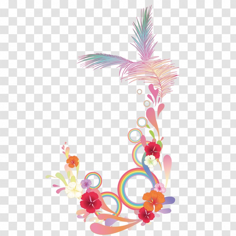 Illustration - Woman - Creative Feather Decoration Transparent PNG