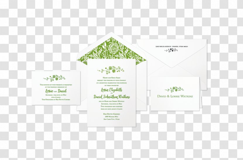 Green Brand Font - Fancy Wedding Invitation With Bow Transparent PNG