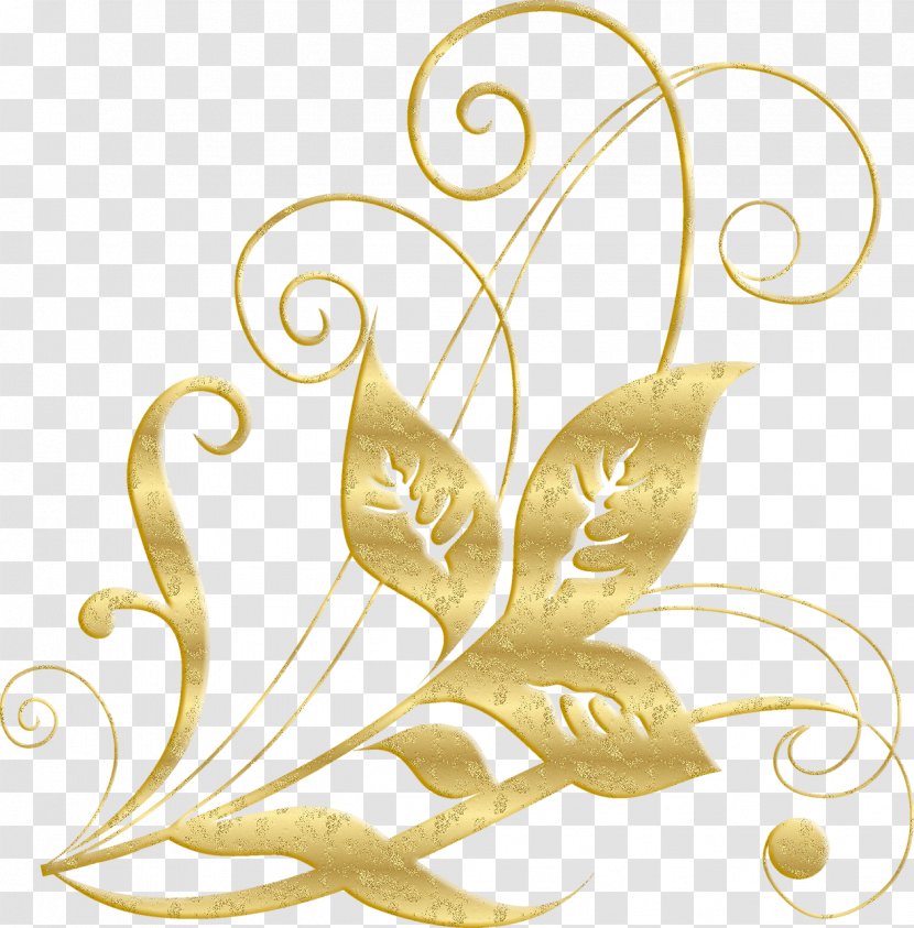 Gold Ornament Pattern - Moths And Butterflies - Decoration Transparent PNG