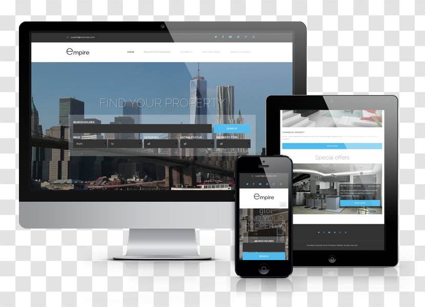 Responsive Web Design Real Estate Agent Template - Display Advertising Transparent PNG