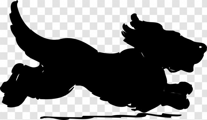 Dog Black & White - Fictional Character - M Clip Art Silhouette Transparent PNG