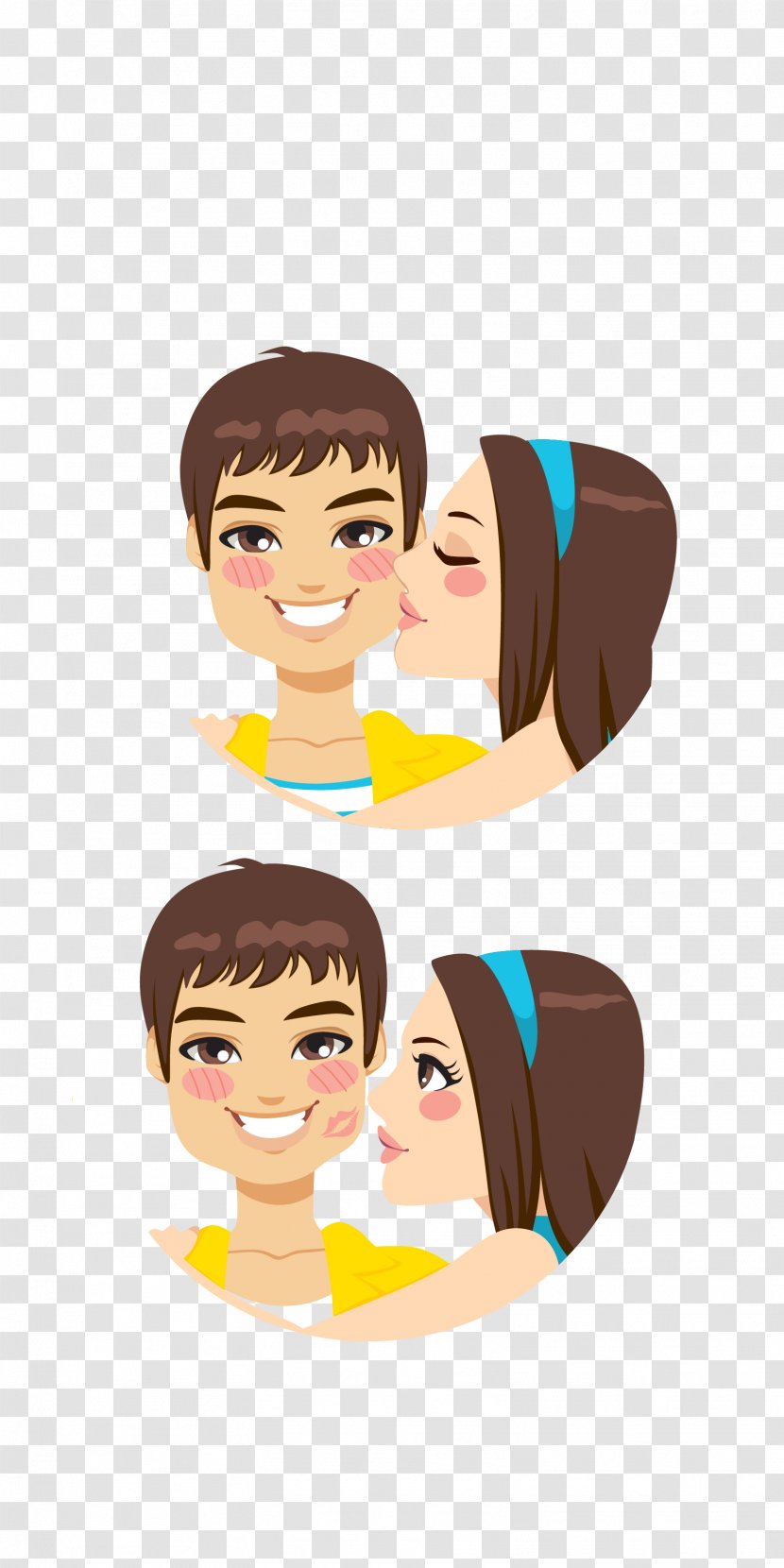 Euclidean Vector Kiss Love - Flower - Color Couple Transparent PNG