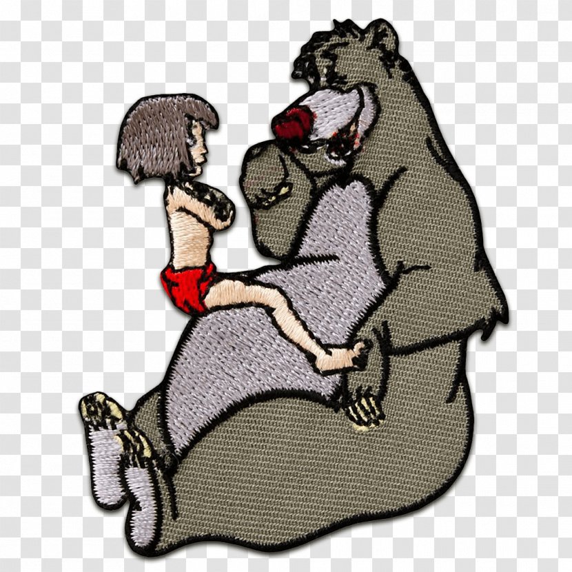 The Jungle Book Baloo Mowgli Embroidered Patch Comics Transparent PNG