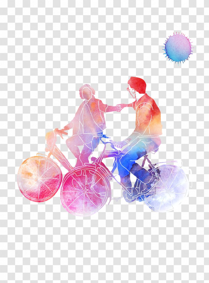 Cycling Couple Significant Other Computer File - Abike - Riding A Bike Hand Silhouette Transparent PNG