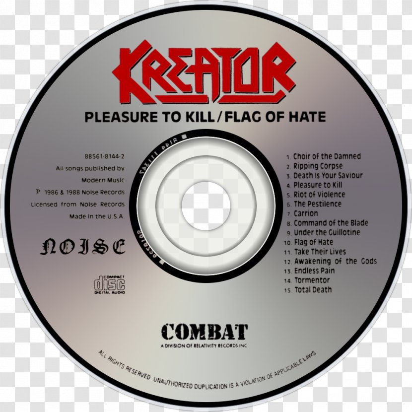 Compact Disc Kreator Pleasure To Kill Album Flag Of Hate - Watercolor - Terrible Certainty Transparent PNG