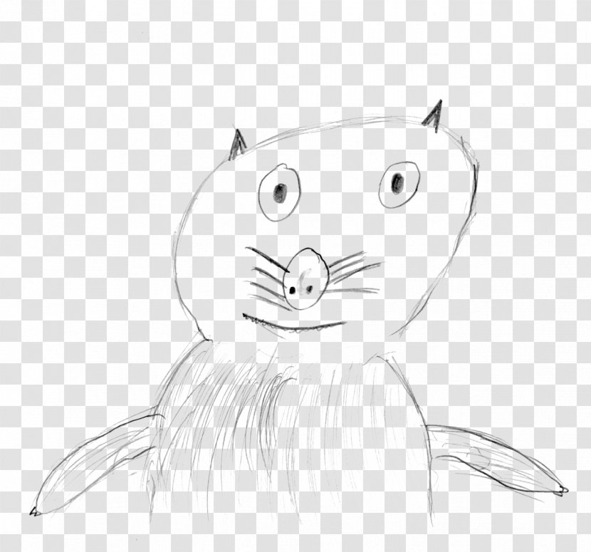 Whiskers Cat Line Art Nose Sketch - Watercolor Transparent PNG