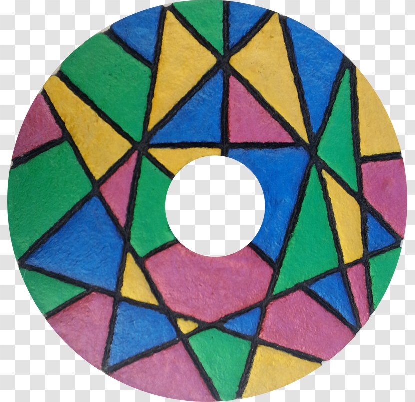 Stained Glass Circle Bead Triangle - Paint - Hand Painted Gravel Transparent PNG