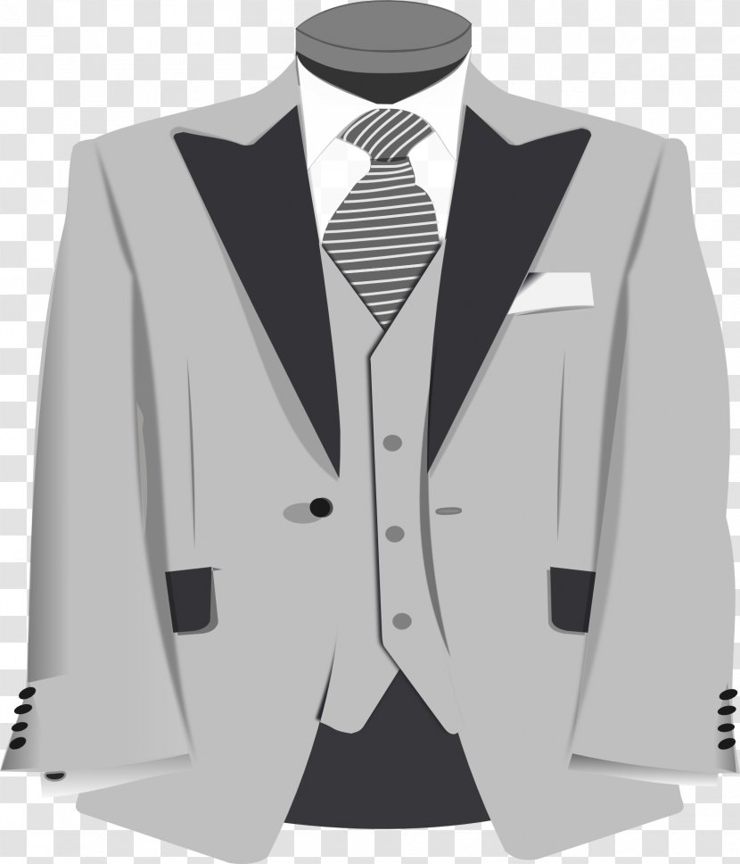 Suit Jacket Coat Blazer Clip Art - Formal Wear - Tie Transparent PNG