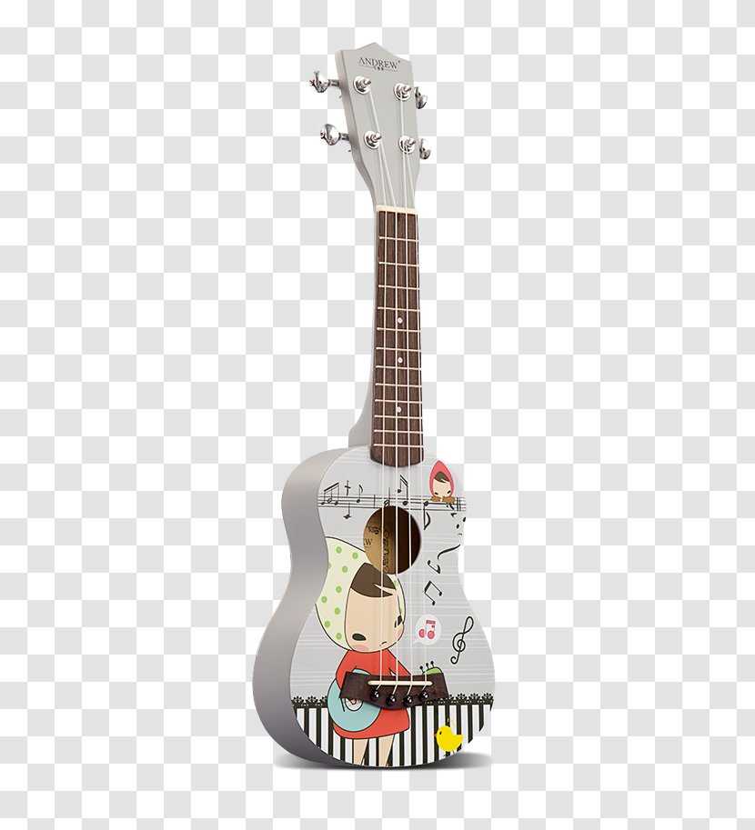 Ukulele Acoustic Guitar Electric Cavaquinho - Cartoon - Grey Transparent PNG