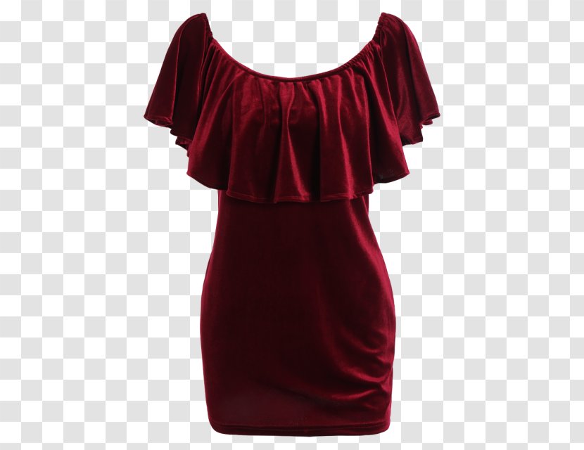 Shoulder Dress Velvet Red Wine Sleeve - Blue - Gloves Transparent PNG