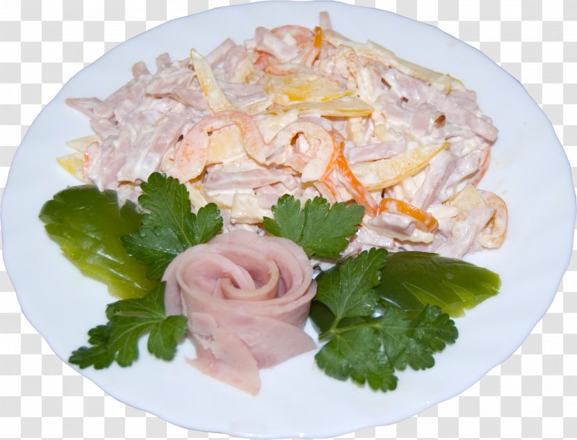 Olivier Salad Caesar Ham Pickled Cucumber - Dish Transparent PNG