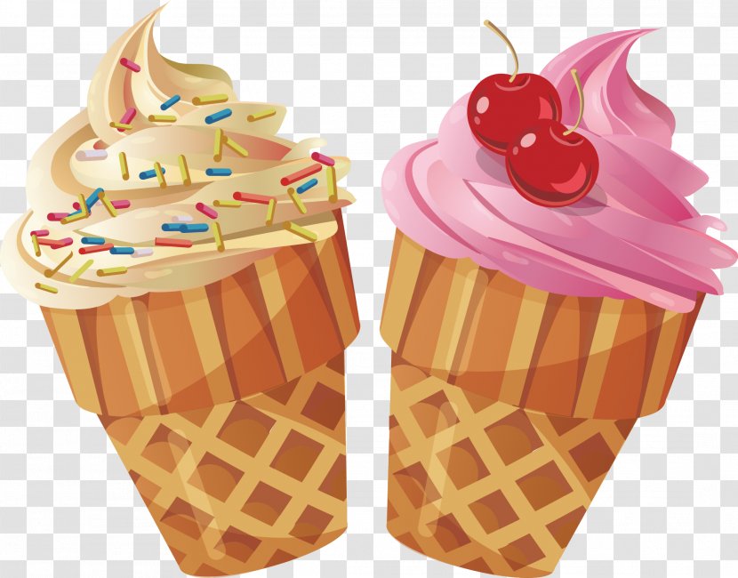 Ice Cream Cone Waffle Illustration - Scoop - Hand-painted Sweetener Transparent PNG