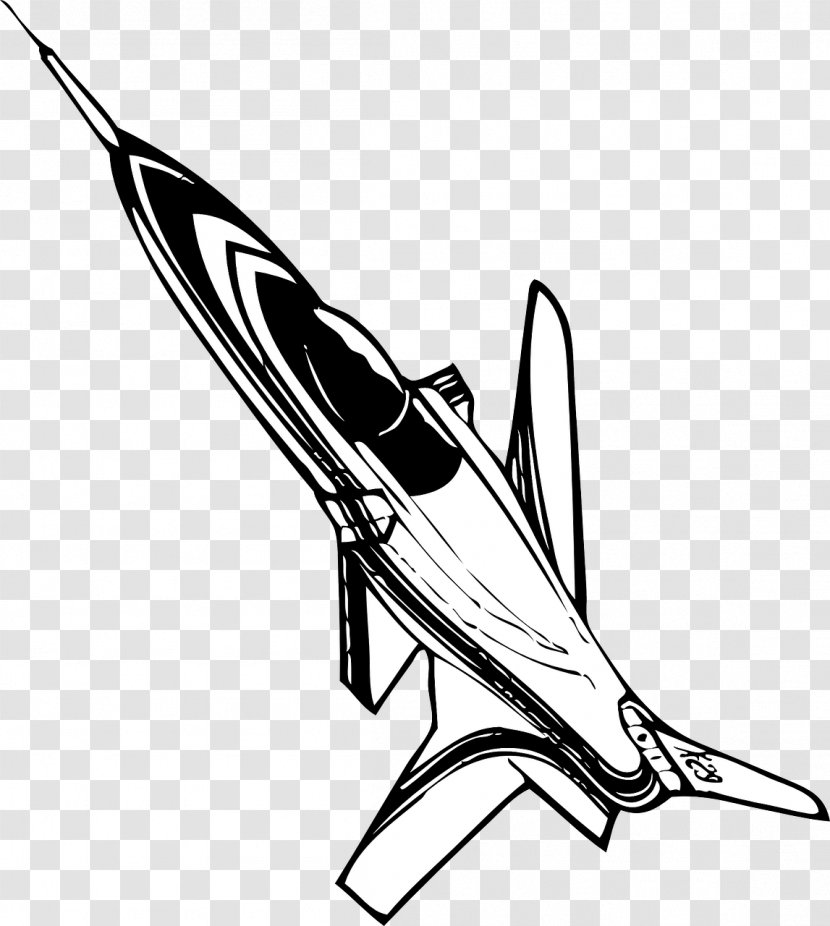 Airplane Aircraft Clip Art - Black And White Transparent PNG