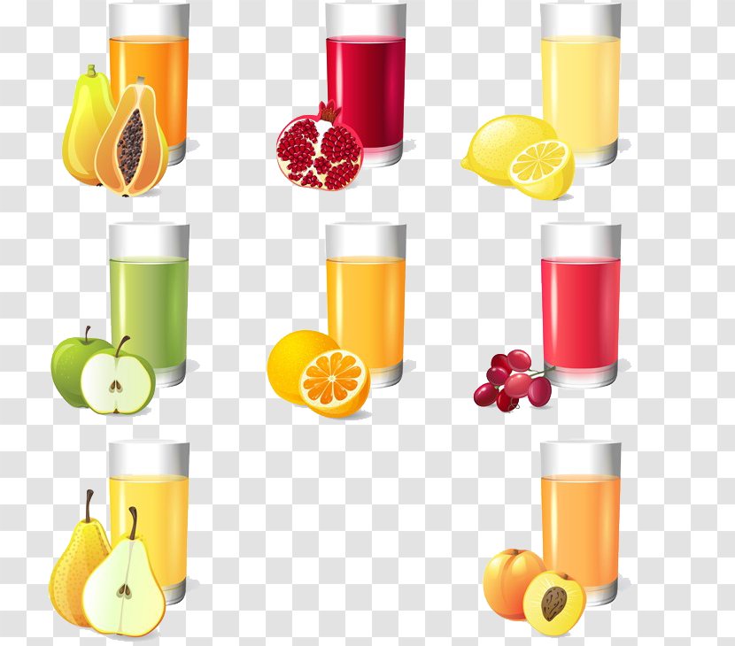Orange Juice Smoothie Apple Lemonade - Variety Of Colorful Spring And Summer Romantic Fashion Fresh Delicious Fruits Lemon Tea Transparent PNG