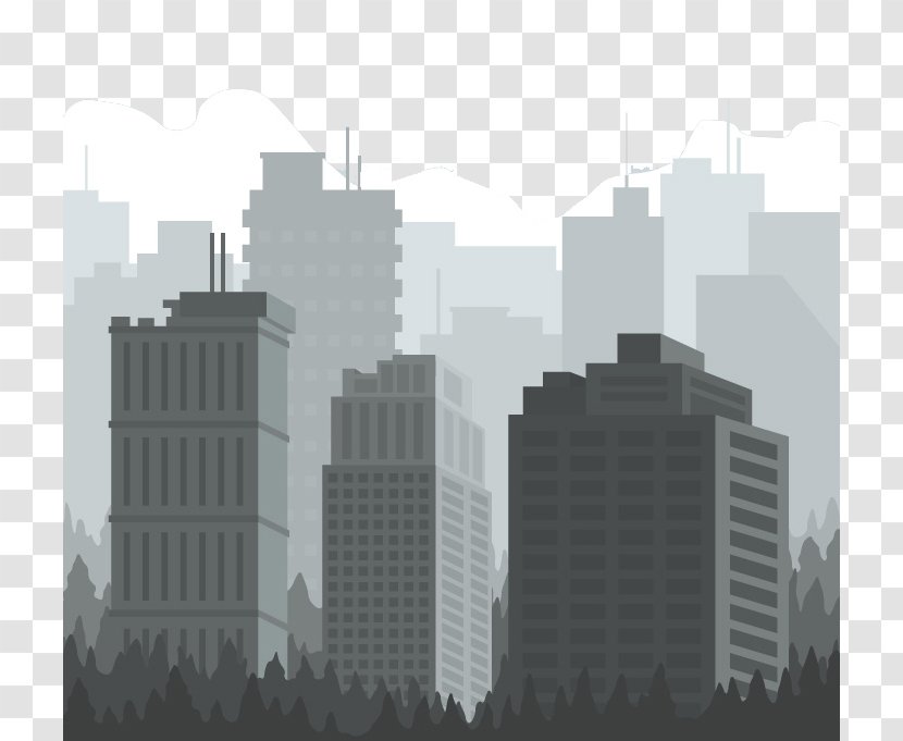 Building Grey City - Daytime - Gray Buildings Transparent PNG
