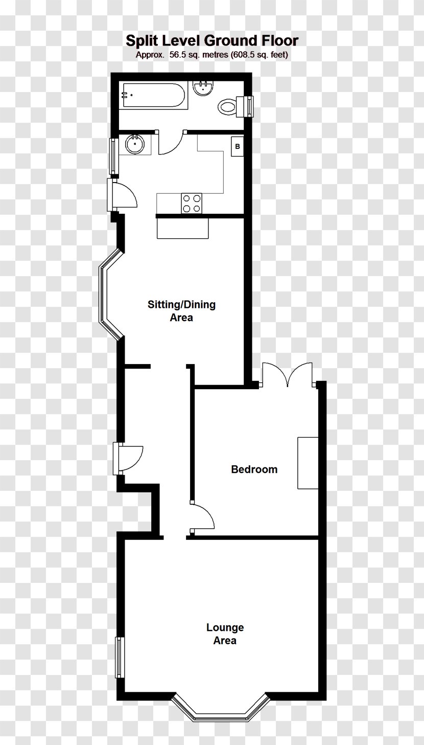 Floor Plan Line Angle - Black And White Transparent PNG