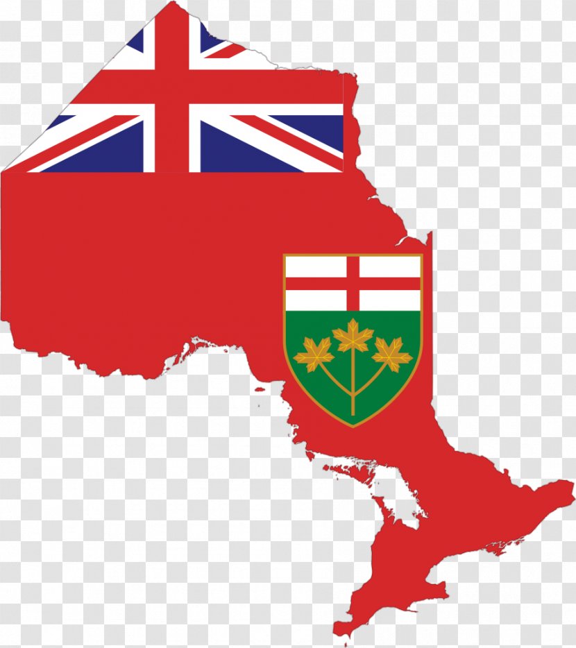 Flag Of Ontario Map - Canada Transparent PNG