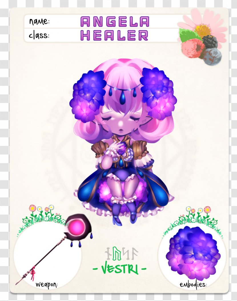 Balloon Flower Character Font - Violet Transparent PNG