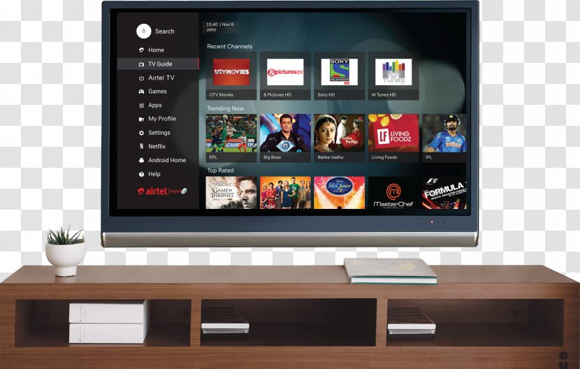 Chromecast Internet Television Bharti Airtel Set-top Box - Streaming Media Transparent PNG