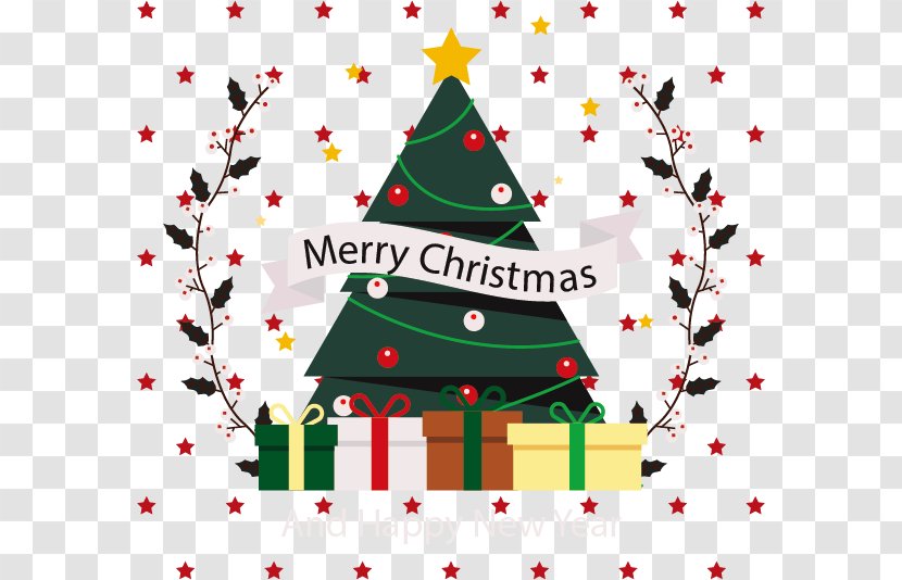 Christmas Tree Pentagram Card Computer File - Ornament - Background Transparent PNG