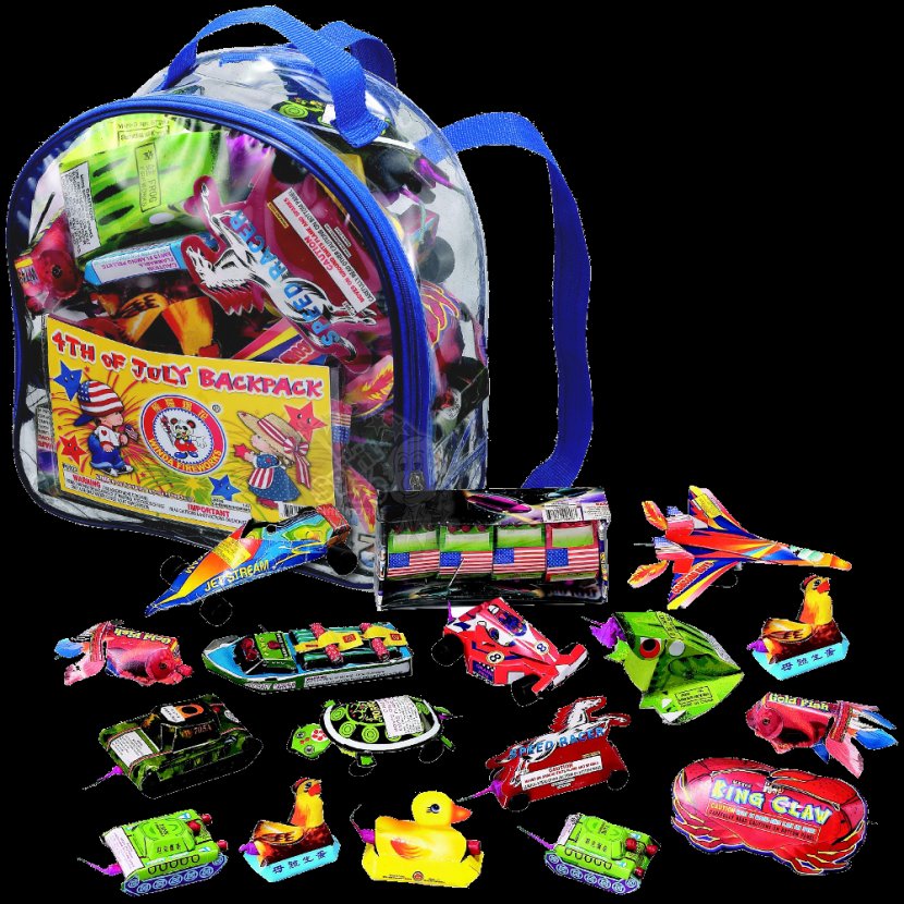 Fireworks Backpack Independence Day Firecracker Bag - Playset Transparent PNG