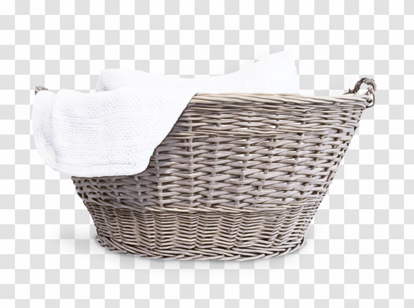 White Basket Wicker Storage Basket Hamper Transparent PNG