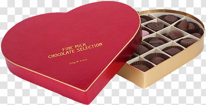 Box Valentine's Day Food Heart - Heart-shaped Chocolate Transparent PNG