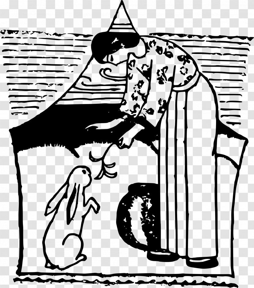 Clothing Rabbit Clip Art - Black And White - Rabbit! Clipart Transparent PNG
