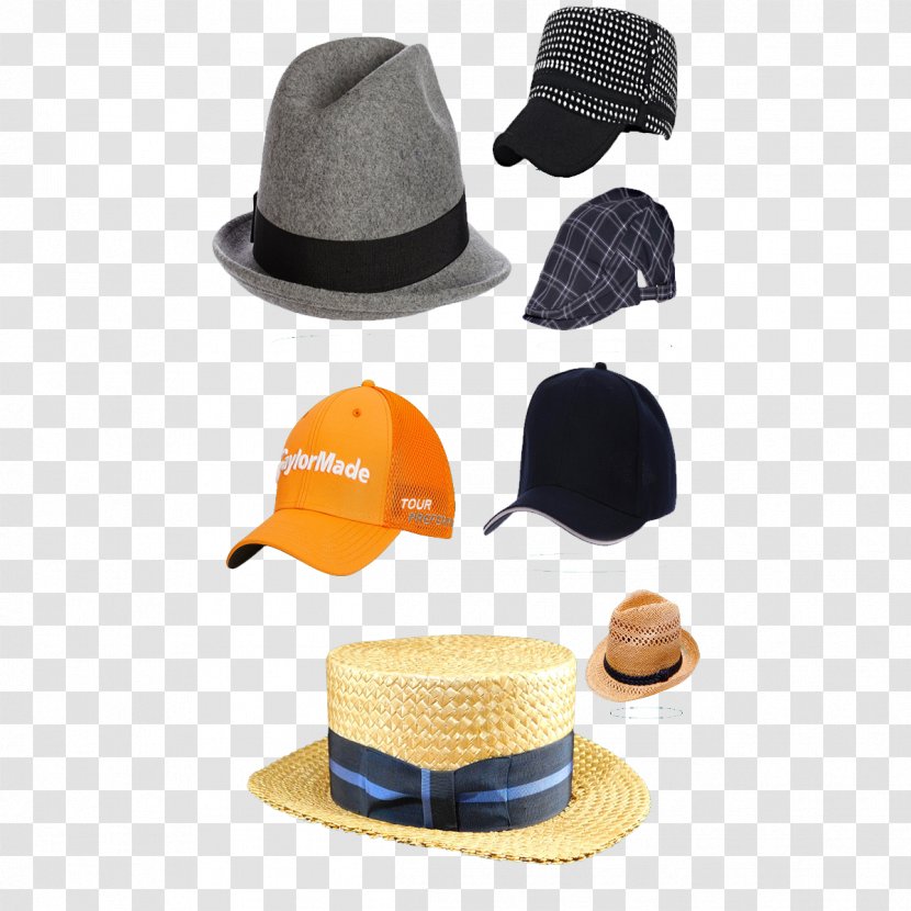 Straw Hat Fedora Fashion Cap - Baseball - 7 Different Styles Of Hats Transparent PNG