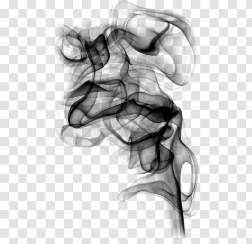 Smoke Joint Black-and-white Hand Line - Gesture Transparent PNG