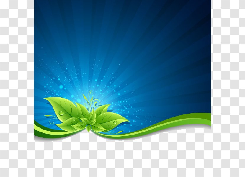 Green Leaf Blue Illustration - Petal - Background Transparent PNG