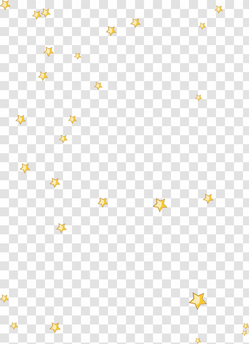 Yellow Floating Stars - Drawing - Textile Transparent PNG