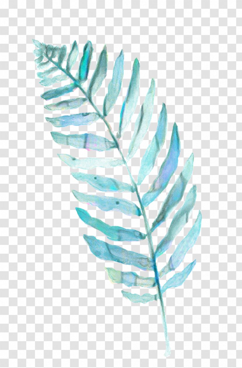 Green Leaf Watercolor - Blue - Writing Implement Natural Material Transparent PNG